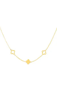 Ketting klavertjes goud