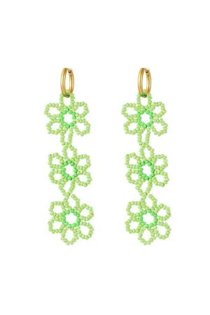 Oorbellen bloem groen