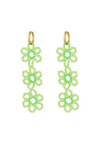 Oorbellen bloem groen
