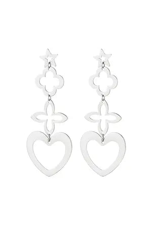 Statement oorbellen bedels zilver