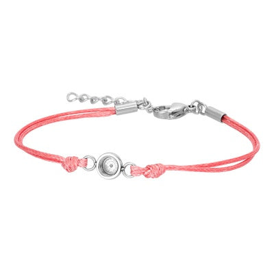 Waxkoord enkelbandje Pink/zacht roze