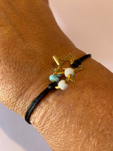 Afbeelding in Gallery-weergave laden, Satijnkoord zwart armbandjes ster