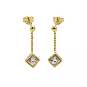 Oorbellen zirconia hanger Goud